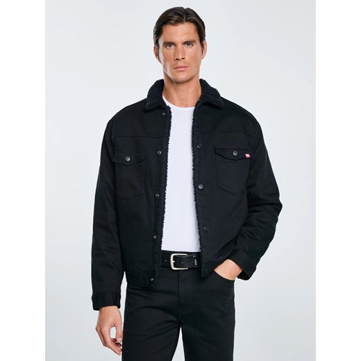 Kurtka męska jeansowa z futerkiem czarna Denver 915 ze sklepu Big Star w kategorii Kurtki męskie - zdjęcie 185967694