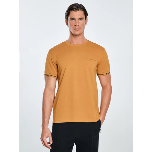 Koszulka męska bawełniana z logo BIG STAR brązowa Wlader 803 ze sklepu Big Star w kategorii T-shirty męskie - zdjęcie 185967883