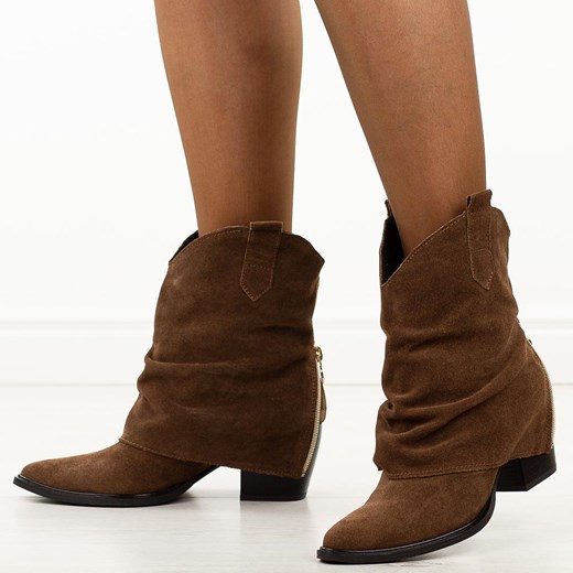 Rude zamszowe Polskie kowbojki damskie Deoni D394 Deoni 41 suzana.pl