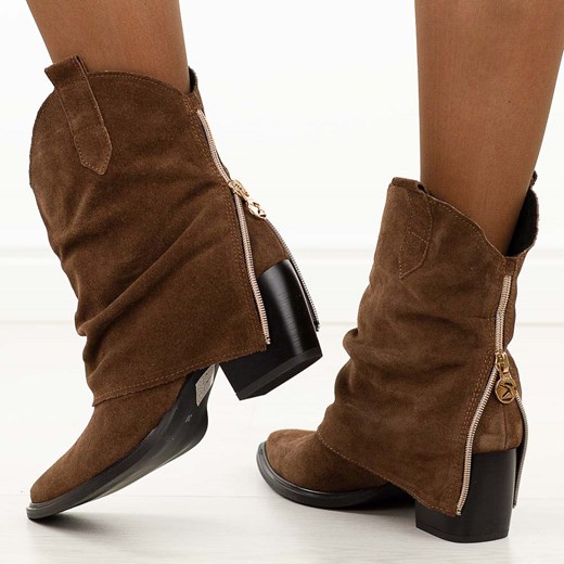 Rude zamszowe Polskie kowbojki damskie Deoni D394 Deoni 40 suzana.pl