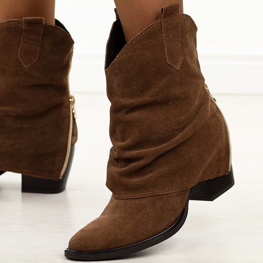 Rude zamszowe Polskie kowbojki damskie Deoni D394 Deoni 36 suzana.pl