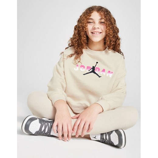 JORDAN BLUZA (G)JDAN LGO CREW LT BRWN G ze sklepu JD Sports  w kategorii Bluzy dziewczęce - zdjęcie 185977821