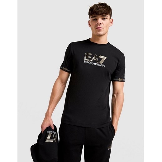 EMPORIO ARMANI 7 T-SHIRT TAPE LL T BLK/GLD ze sklepu JD Sports  w kategorii T-shirty męskie - zdjęcie 185981861
