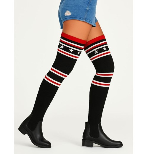 Elastyczne czarne kozaki muszkieterki /C3-3 12926 S224/ ze sklepu Pantofelek24.pl w kategorii Kozaki damskie - zdjęcie 185986900