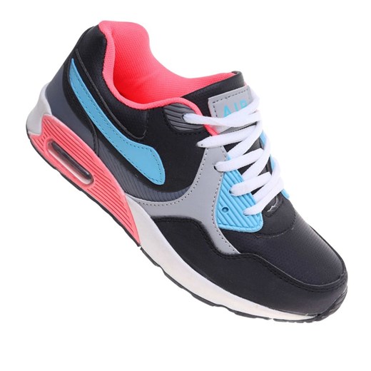 Sznurowane dziewczęce buty sportowe Black fuksja /E6-2 18129 T292/ ze sklepu Pantofelek24.pl w kategorii Buty sportowe dziecięce - zdjęcie 185986960