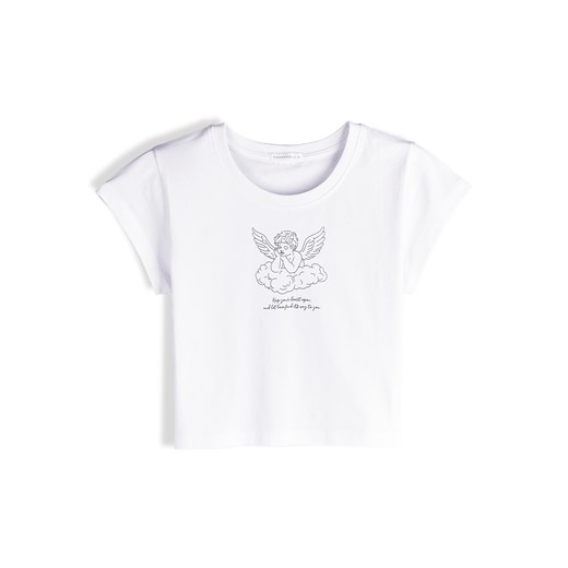 GATE Bawełniana koszulka z nadrukiem 32 ze sklepu gateshop w kategorii Bluzki damskie - zdjęcie 185989311