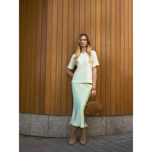 Mohito - Satynowa spódnica midi - zielony ze sklepu Mohito w kategorii Spódnice - zdjęcie 185996244