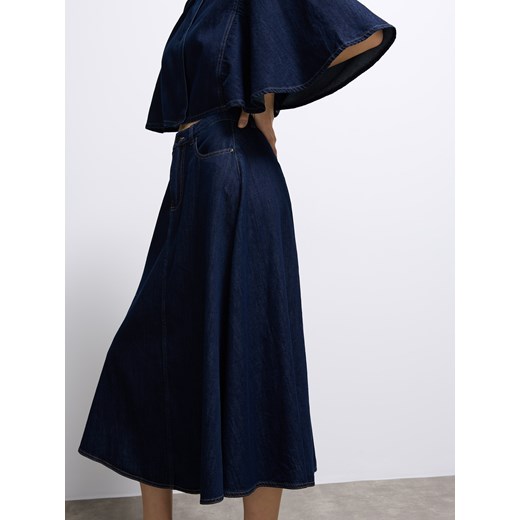 Mohito - Jeansowa spódnica midi - granatowy Mohito 40 Mohito