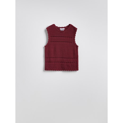 Reserved - Dzianinowa bluzka - bordowy ze sklepu Reserved w kategorii Bluzki damskie - zdjęcie 185999432