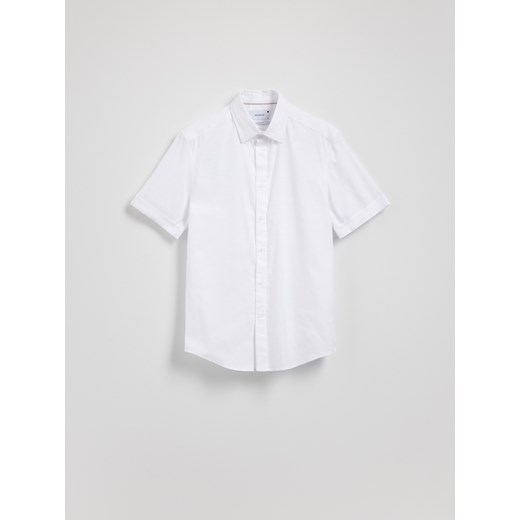 Reserved - Bawełniana koszula regular fit - biały ze sklepu Reserved w kategorii Koszule męskie - zdjęcie 185999622