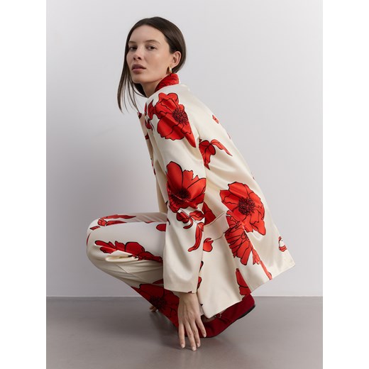 Reserved - Wzorzysta marynarka oversize - wielobarwny ze sklepu Reserved w kategorii Marynarki damskie - zdjęcie 185999752