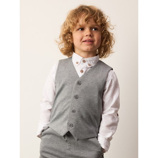 Reserved - Melanżowa kamizelka z wiskozą - jasnoszary - id: 298CJ-09M - marki Reserved - 185999990 Reserved - Melanżowa kamizelka z wiskozą - jasnoszary ze sklepu Reserved w kategorii Odzież dla niemowląt - zdjęcie 185999990