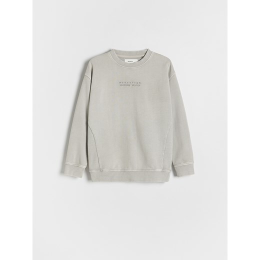 Reserved - Bawełniana bluza z haftem - jasnoszary ze sklepu Reserved w kategorii Bluzy chłopięce - zdjęcie 186000220