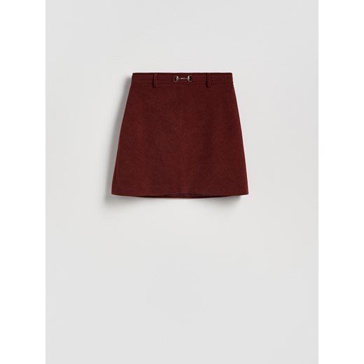 Reserved - Sztruksowa spódnica mini - bordowy ze sklepu Reserved w kategorii Spódnice - zdjęcie 186000370