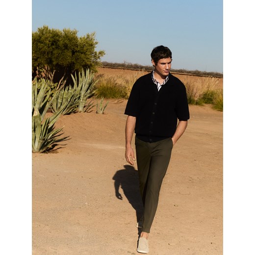 Reserved - Rozpinany sweter z kołnierzem - granatowy ze sklepu Reserved w kategorii Swetry męskie - zdjęcie 186000500