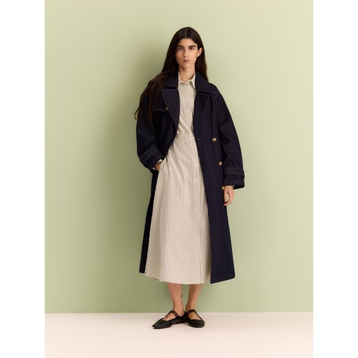 Reserved - Koszulowa sukienka maxi - złamana biel ze sklepu Reserved w kategorii Sukienki - zdjęcie 186000614