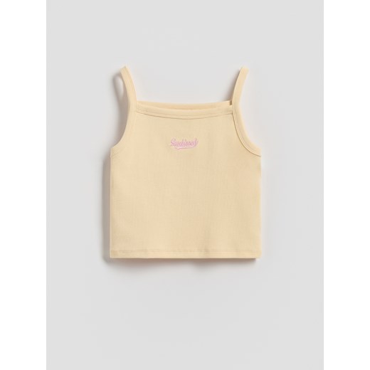 Reserved - Top z haftem - jasnożółty ze sklepu Reserved w kategorii Bluzki dziewczęce - zdjęcie 186001073