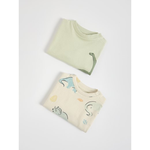 Reserved - Bawełniany longsleeve 2 pack - kremowy ze sklepu Reserved w kategorii Odzież dla niemowląt - zdjęcie 186001312