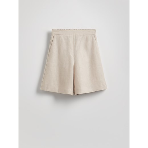 Reserved - Lniane szorty - beżowy ze sklepu Reserved w kategorii Szorty - zdjęcie 186001822