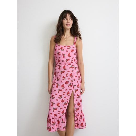 Reserved - Sukienka midi na ramiączkach - wielobarwny ze sklepu Reserved w kategorii Sukienki - zdjęcie 186001912