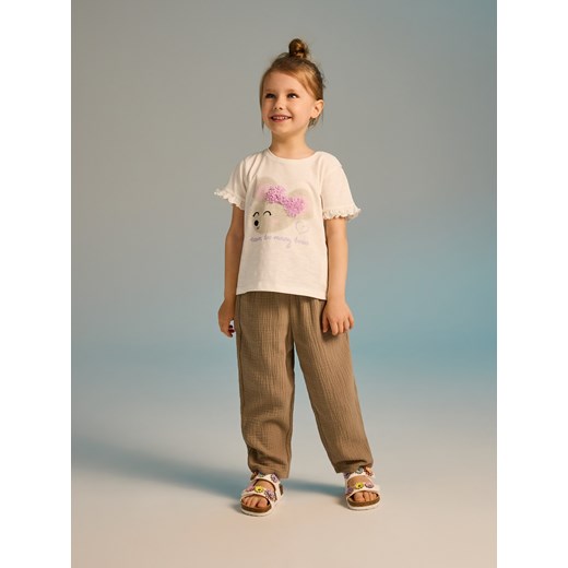 Reserved - Muślinowe spodnie - ciemnozielony ze sklepu Reserved w kategorii Spodnie dziewczęce - zdjęcie 186002053