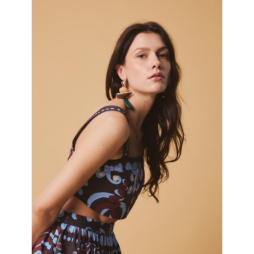 Reserved - Wzorzysty top - wielobarwny ze sklepu Reserved w kategorii Bluzki damskie - zdjęcie 186002064