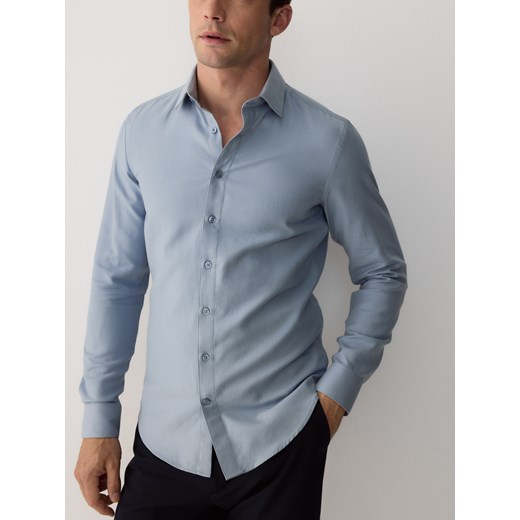 Reserved - Koszula slim z bawełny egipskiej - jasnoniebieski ze sklepu Reserved w kategorii Koszule męskie - zdjęcie 186002160