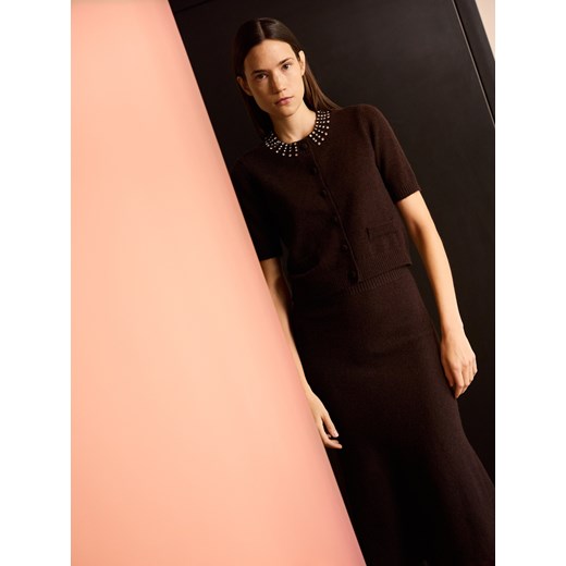 Reserved - Sweter z domieszką wełny - ciemnobrązowy Reserved L wyprzedaż Reserved