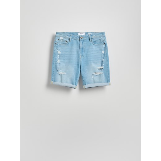 Reserved - Jeansowe szorty slim fit - niebieski ze sklepu Reserved w kategorii Spodenki męskie - zdjęcie 186002514
