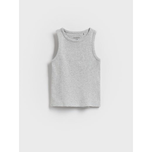 Reserved - Prążkowany top - jasnoszary ze sklepu Reserved w kategorii Bluzki dziewczęce - zdjęcie 186002723