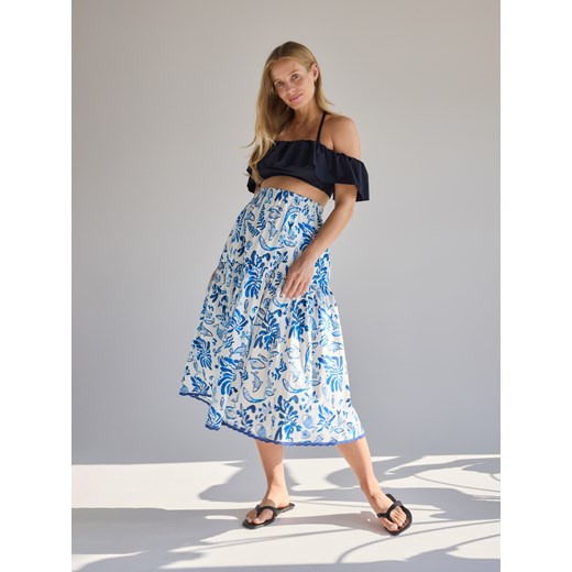 Reserved - Wzorzysta spódnica midi - wielobarwny ze sklepu Reserved w kategorii Spódnice - zdjęcie 186003223