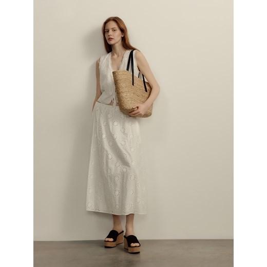 Reserved - Bawełniany top z wiązaniami - biały ze sklepu Reserved w kategorii Bluzki damskie - zdjęcie 186003311