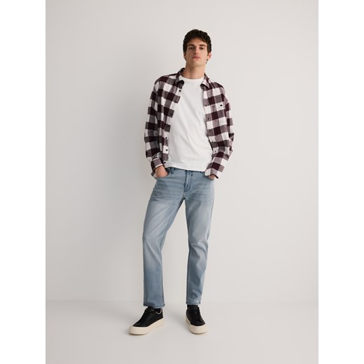Reserved - Jeansy slim z efektem sprania - jasnoszary ze sklepu Reserved w kategorii Jeansy męskie - zdjęcie 186003372