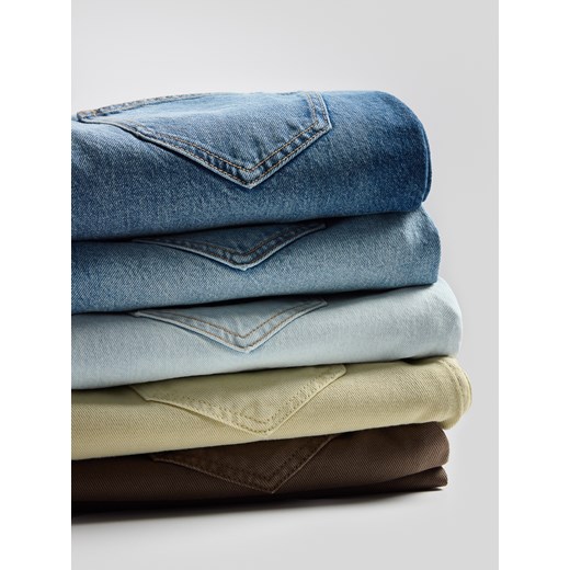 Reserved - Jeansy wide leg - zielony ze sklepu Reserved w kategorii Jeansy damskie - zdjęcie 186003423