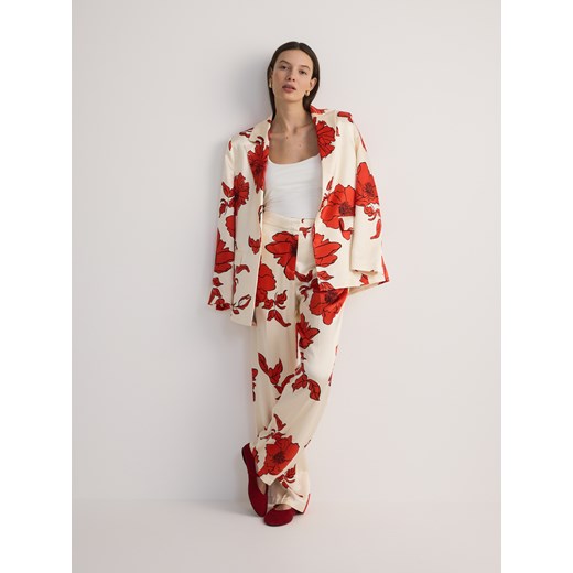 Reserved - Wzorzyste spodnie z wiskozy - wielobarwny ze sklepu Reserved w kategorii Spodnie damskie - zdjęcie 186003561