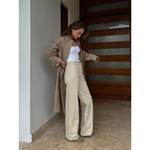 Reserved - Jeansy straight z wysokim stanem - kremowy ze sklepu Reserved w kategorii Jeansy damskie - zdjęcie 186003602