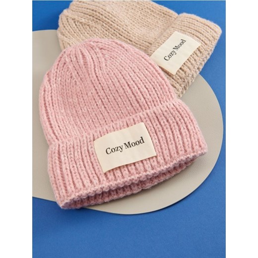 Sinsay - Czapka - różowy ze sklepu Sinsay w kategorii Czapki zimowe damskie - zdjęcie 186004174