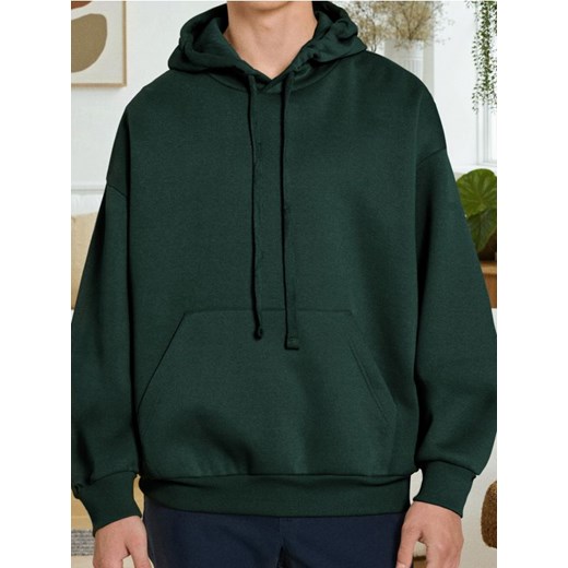 Sinsay - Bluza hoodie comfort fit - zielony ze sklepu Sinsay w kategorii Bluzy męskie - zdjęcie 186004181