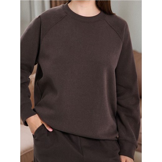 Sinsay - Bluza crewneck - brązowy ze sklepu Sinsay w kategorii Bluzy damskie - zdjęcie 186004243