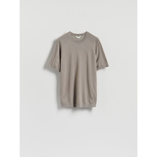 Reserved - Sweter z lyocellem - beżowy ze sklepu Reserved w kategorii Swetry męskie - zdjęcie 186005163