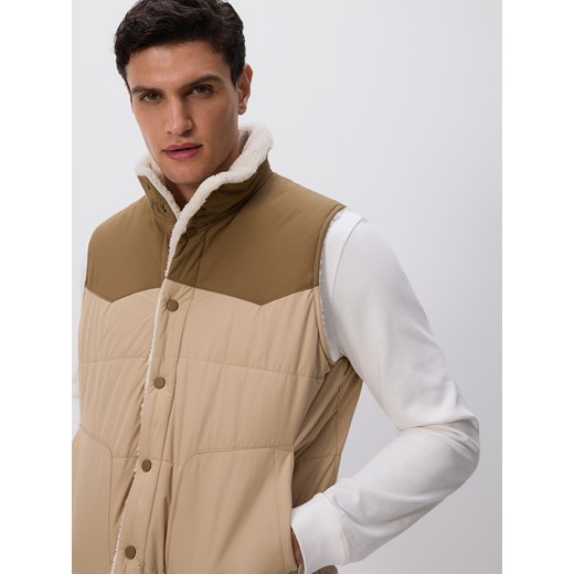 Reserved - Dwustronna kamizelka - brązowy ze sklepu Reserved w kategorii Kamizelki męskie - zdjęcie 186005244