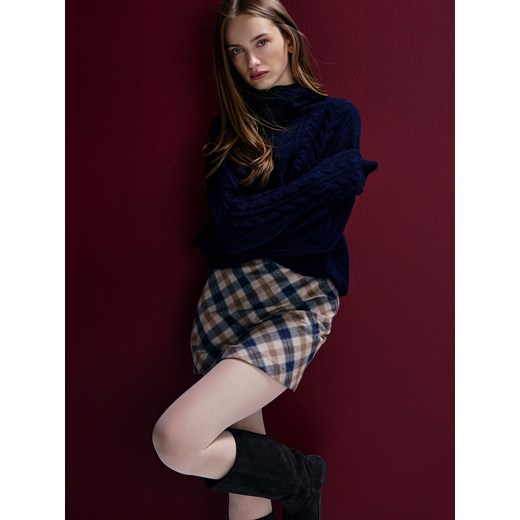 Reserved - Spódnica mini w kratę - brązowy - id: 048FA-84X - marki Reserved - 186005473 Reserved - Spódnica mini w kratę - brązowy ze sklepu Reserved w kategorii Spódnice - zdjęcie 186005473