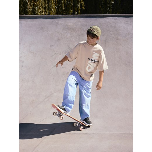 Reserved - T-shirt z nadrukiem - beżowy Reserved 146 (10 lat) Reserved