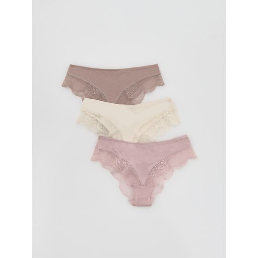 Reserved - Majtki typu hipster 3 pack - pastelowy róż ze sklepu Reserved w kategorii Majtki damskie - zdjęcie 186006071