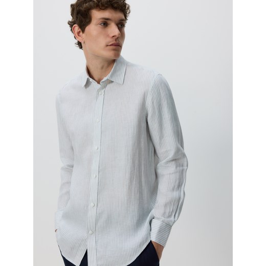 Reserved - Lniana koszula regular fit - jasnoniebieski ze sklepu Reserved w kategorii Koszule męskie - zdjęcie 186006123