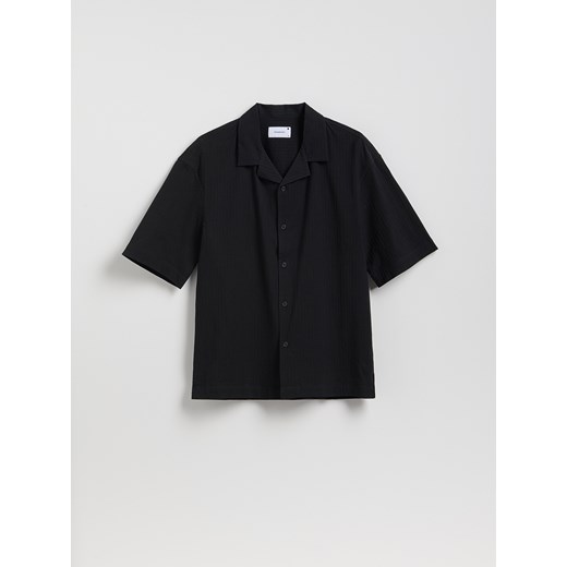 Reserved - Bawełniana koszula comfort fit - czarny ze sklepu Reserved w kategorii Koszule męskie - zdjęcie 186006190