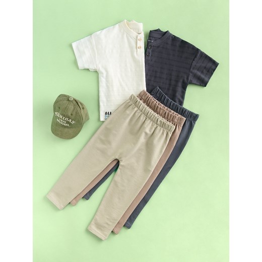 Reserved - Bawełniane legginsy 3 pack - ciemnoszary ze sklepu Reserved w kategorii Spodnie chłopięce - zdjęcie 186006343