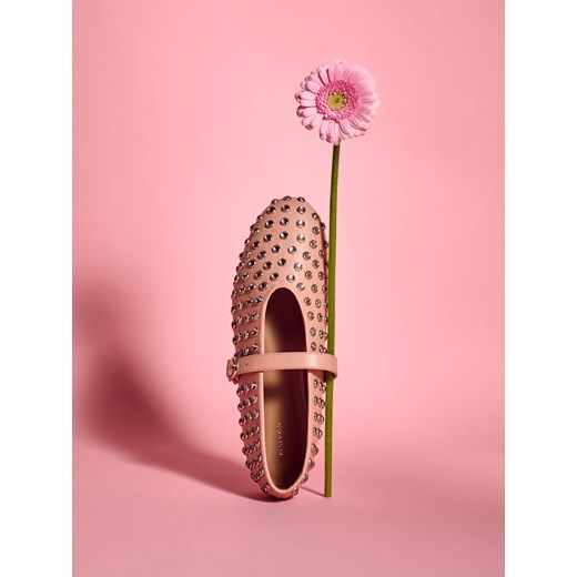 Reserved - Baleriny z dżetami - różowy ze sklepu Reserved w kategorii Balerinki - zdjęcie 186006503