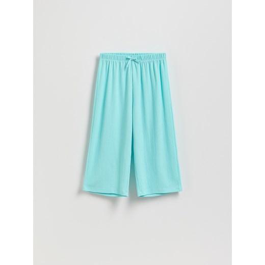 Reserved - Dzianinowe kuloty - jasnoturkusowy ze sklepu Reserved w kategorii Spodnie dziewczęce - zdjęcie 186006970