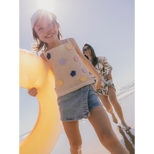 Reserved - Dzianinowy top - złamana biel ze sklepu Reserved w kategorii Bluzki dziewczęce - zdjęcie 186007010